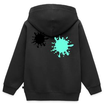 farbkleckse - Kinder Premium Organic Zip Hoodie - Schwarz - Hinten - AI Model Kid Male (0cm)