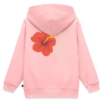 Blumen - Beste Freunde - Kinder Premium Organic Zip Hoodie - Rosa - Hinten - AI Model Kid Female (0cm)