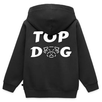 TOP DOG - Kinder Premium Organic Zip Hoodie - Schwarz - Hinten - AI Model Kid Male (0cm)