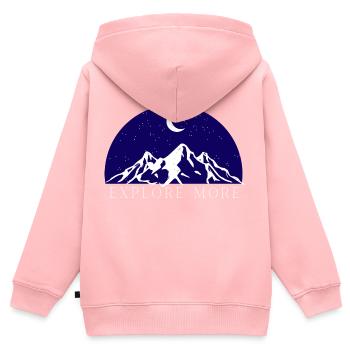 Explore more - Kids Premium Organic Zip-up Hoodie - rose - Back - AI Model Kid Female (0cm)