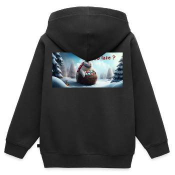 Osterhase zu spät? - Kinder Premium Organic Zip Hoodie - Schwarz - Hinten - AI Model Kid Male (0cm)