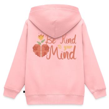 Be Kind To Your Mind - Kinder Premium Organic Zip Hoodie - Rosa - Hinten - AI Model Kid Female (0cm)