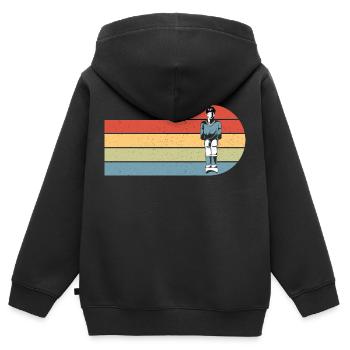 Vintage Table Soccer Player Retro Foosball - Kinder Premium Organic Zip Hoodie - Schwarz - Hinten - AI Model Kid Male (0cm)