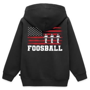 Cool American Flag Table Soccer Fan USA Foosball - Kinder Premium Organic Zip Hoodie - Schwarz - Hinten - AI Model Kid Male (0cm)