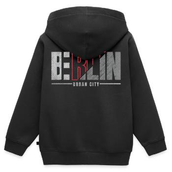Berlin Urban City Vintage red - Kinder Premium Organic Zip Hoodie - Schwarz - Hinten - AI Model Kid Male (0cm)