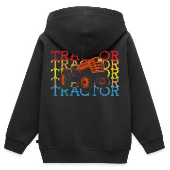Bauer Bäuerin Landleben - Kinder Premium Organic Zip Hoodie - Schwarz - Hinten - AI Model Kid Male (0cm)