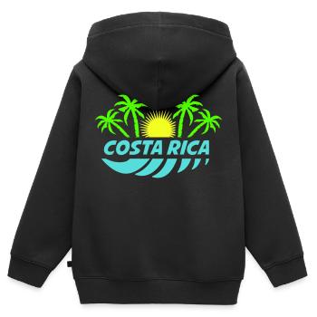 costa rica - Kinder Premium Organic Zip Hoodie - Schwarz - Hinten - AI Model Kid Male (0cm)