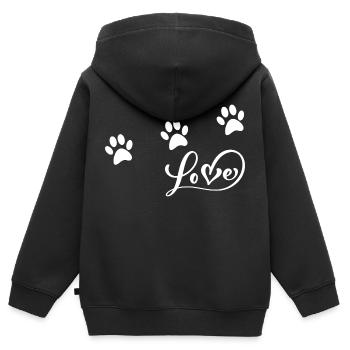 Tierliebhaber-Design mit Pfoten - Kinder Premium Organic Zip Hoodie - Schwarz - Hinten - AI Model Kid Male (0cm)