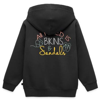 all i need is bikini and sandals - Kinder Premium Organic Zip Hoodie - Schwarz - Hinten - AI Model Kid Male (0cm)