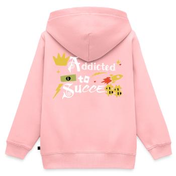 Addict to success - Kids Premium Organic Zip-up Hoodie - rose - Back - AI Model Kid Female (0cm)