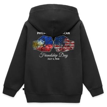 Philippinisch-amerikanischer Freundschaftstag - Kinder Premium Organic Zip Hoodie - Schwarz - Hinten - AI Model Kid Male (0cm)