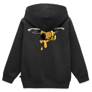 Protéger les abeilles - Sweat Premium à capuche zippé enfant bio - noir - Dos - AI Model Kid Male (0cm)