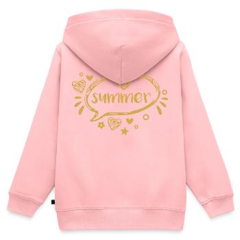 Summer - Kinder Premium Organic Zip Hoodie - Rosa - Hinten - AI Model Kid Female (0cm)
