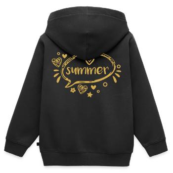 Summer - Kinder Premium Organic Zip Hoodie - Schwarz - Hinten - AI Model Kid Male (0cm)