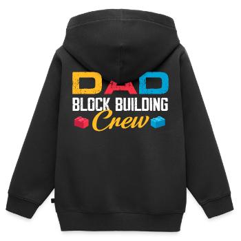 Dad block building crew - Kinder Premium Organic Zip Hoodie - Schwarz - Hinten - AI Model Kid Male (0cm)