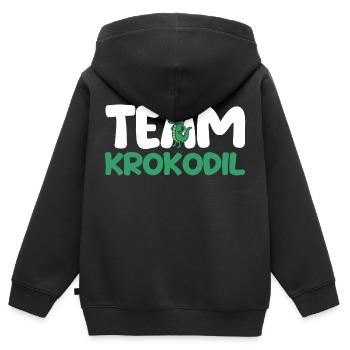 Krokodile - Kinder Premium Organic Zip Hoodie - Schwarz - Hinten - AI Model Kid Male (0cm)