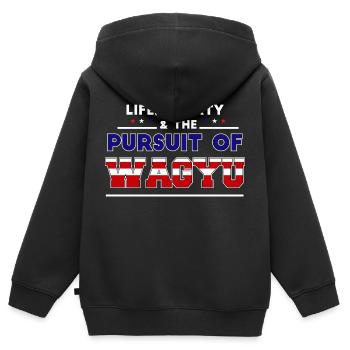 La vie, la liberté et la poursuite des Japonais - Sweat Premium à capuche zippé enfant bio - noir - Dos - AI Model Kid Male (0cm)