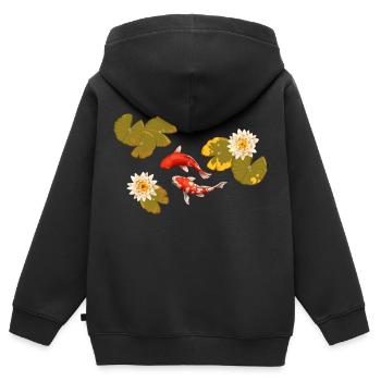 Meerestiere - Kinder Premium Organic Zip Hoodie - Schwarz - Hinten - AI Model Kid Male (0cm)