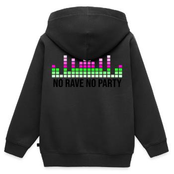 Kein Rave, keine Party - Kinder Premium Organic Zip Hoodie - Schwarz - Hinten - AI Model Kid Male (0cm)