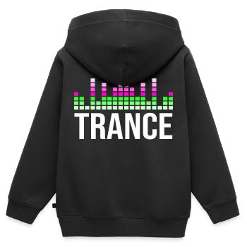 Musique de transe - Sweat Premium à capuche zippé enfant bio - noir - Dos - AI Model Kid Male (0cm)