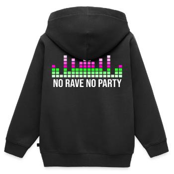 Kein Rave, keine Partyzitate - Kinder Premium Organic Zip Hoodie - Schwarz - Hinten - AI Model Kid Male (0cm)