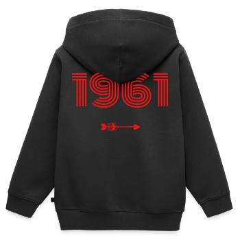 Born in 1961 - Kids Premium Organic Zip-up Hoodie - black - Back - AI Model Kid Male (0cm)