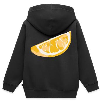 zitrone - Kinder Premium Organic Zip Hoodie - Schwarz - Hinten - AI Model Kid Male (0cm)