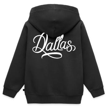 Dallas - Sweat Premium à capuche zippé enfant bio - noir - Dos - AI Model Kid Male (0cm)