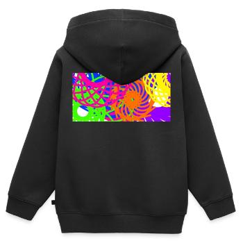 Pattern - Kids Premium Organic Zip-up Hoodie - black - Back - AI Model Kid Male (0cm)