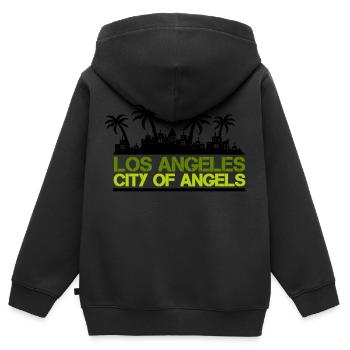 los angeles skyline - Kinder Premium Organic Zip Hoodie - Schwarz - Hinten - AI Model Kid Male (0cm)
