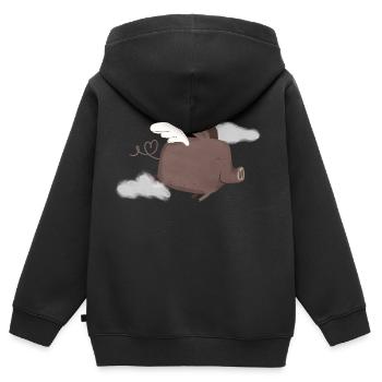 Ottilie for Peace - Kids Premium Organic Zip-up Hoodie - black - Back - AI Model Kid Male (0cm)