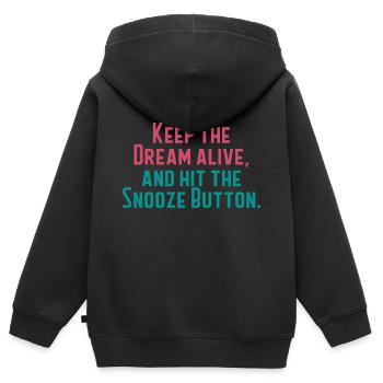 Gardez le rêve vivant - Sweat Premium à capuche zippé enfant bio - noir - Dos - AI Model Kid Male (0cm)