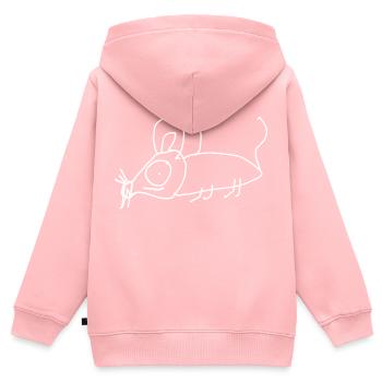 Animal de souris - Sweat Premium à capuche zippé enfant bio - rose - Dos - AI Model Kid Female (0cm)