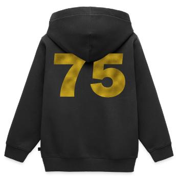Geburtstag 75 Jahre - Kinder Premium Organic Zip Hoodie - Schwarz - Hinten - AI Model Kid Male (0cm)