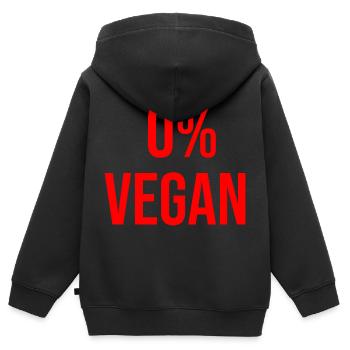 0 pour cent végétalien - Sweat Premium à capuche zippé enfant bio - noir - Dos - AI Model Kid Male (0cm)