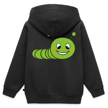 Raupen Insektenliebe Kleine Raupe - Kinder Premium Organic Zip Hoodie - Schwarz - Hinten - AI Model Kid Male (0cm)