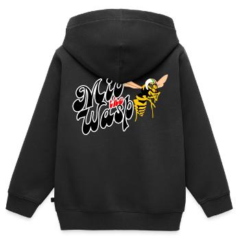 Mio la Guêpe m - Sweat Premium à capuche zippé enfant bio - noir - Dos - AI Model Kid Male (0cm)