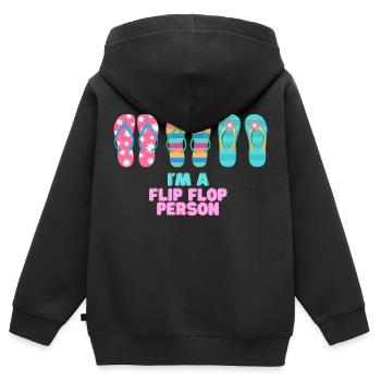 Vacation mood - I'm a Flip Flop Person - Kinder Premium Organic Zip Hoodie - Schwarz - Hinten - AI Model Kid Male (0cm)