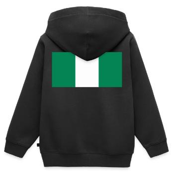 Flagge von Nigeria / Drapeau Nigéria - Kinder Premium Organic Zip Hoodie - Schwarz - Hinten - AI Model Kid Male (0cm)