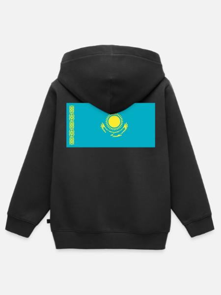Kasachstan Flagge / Drapeau Kasachstan - Kinder Premium Organic Zip Hoodie - Schwarz