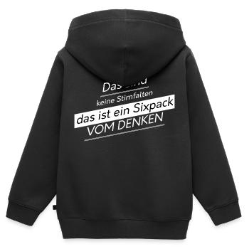 witzige Sprüche lustige Sprüche - Kinder Premium Organic Zip Hoodie - Schwarz - Hinten - AI Model Kid Male (0cm)