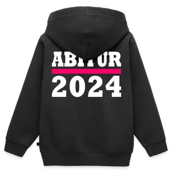 Abitur 2024 - Kinder Premium Organic Zip Hoodie - Schwarz - Hinten - AI Model Kid Male (0cm)
