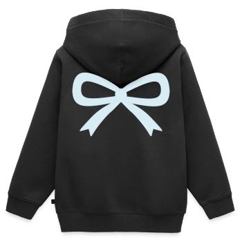 Noeud bleu clair - Sweat Premium à capuche zippé enfant bio - noir - Dos - AI Model Kid Male (0cm)