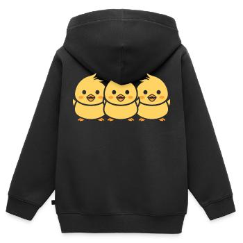 Küken - Kinder Premium Organic Zip Hoodie - Schwarz - Hinten - AI Model Kid Male (0cm)