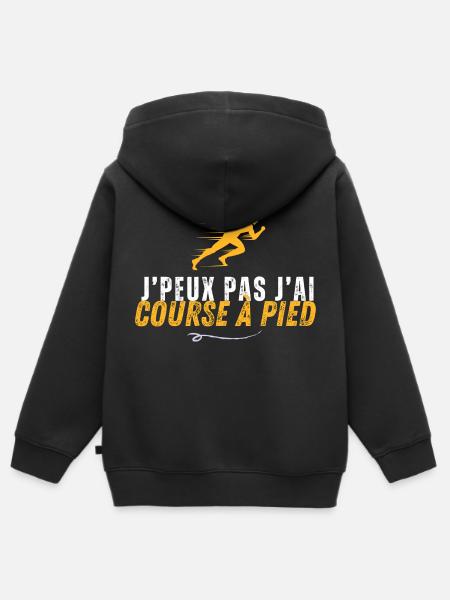Ich kann nicht rennen - Kinder Premium Organic Zip Hoodie - Schwarz