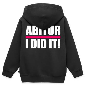 Abitur - Kinder Premium Organic Zip Hoodie - Schwarz - Hinten - AI Model Kid Male (0cm)