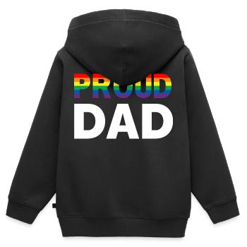 Fierté de papa - Sweat Premium à capuche zippé enfant bio - noir - Dos - AI Model Kid Male (0cm)
