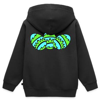 ostereier 03 - Kinder Premium Organic Zip Hoodie - Schwarz - Hinten - AI Model Kid Male (0cm)