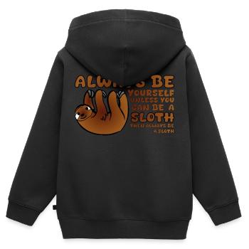Always be a Sloth - Kinder Premium Organic Zip Hoodie - Schwarz - Hinten - AI Model Kid Male (0cm)
