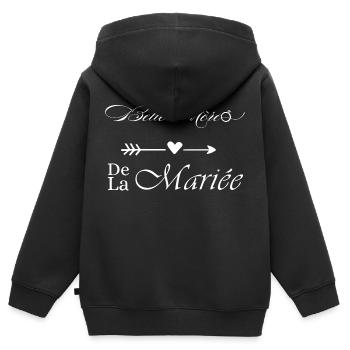 Schwiegermutter der Braut - Kinder Premium Organic Zip Hoodie - Schwarz - Hinten - AI Model Kid Male (0cm)